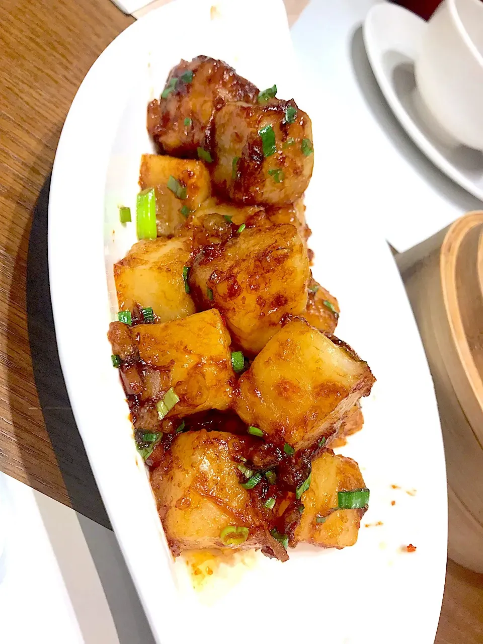 Snapdishの料理写真:Pan-fried turnip cake with home made xo sauce|Sky Blueさん