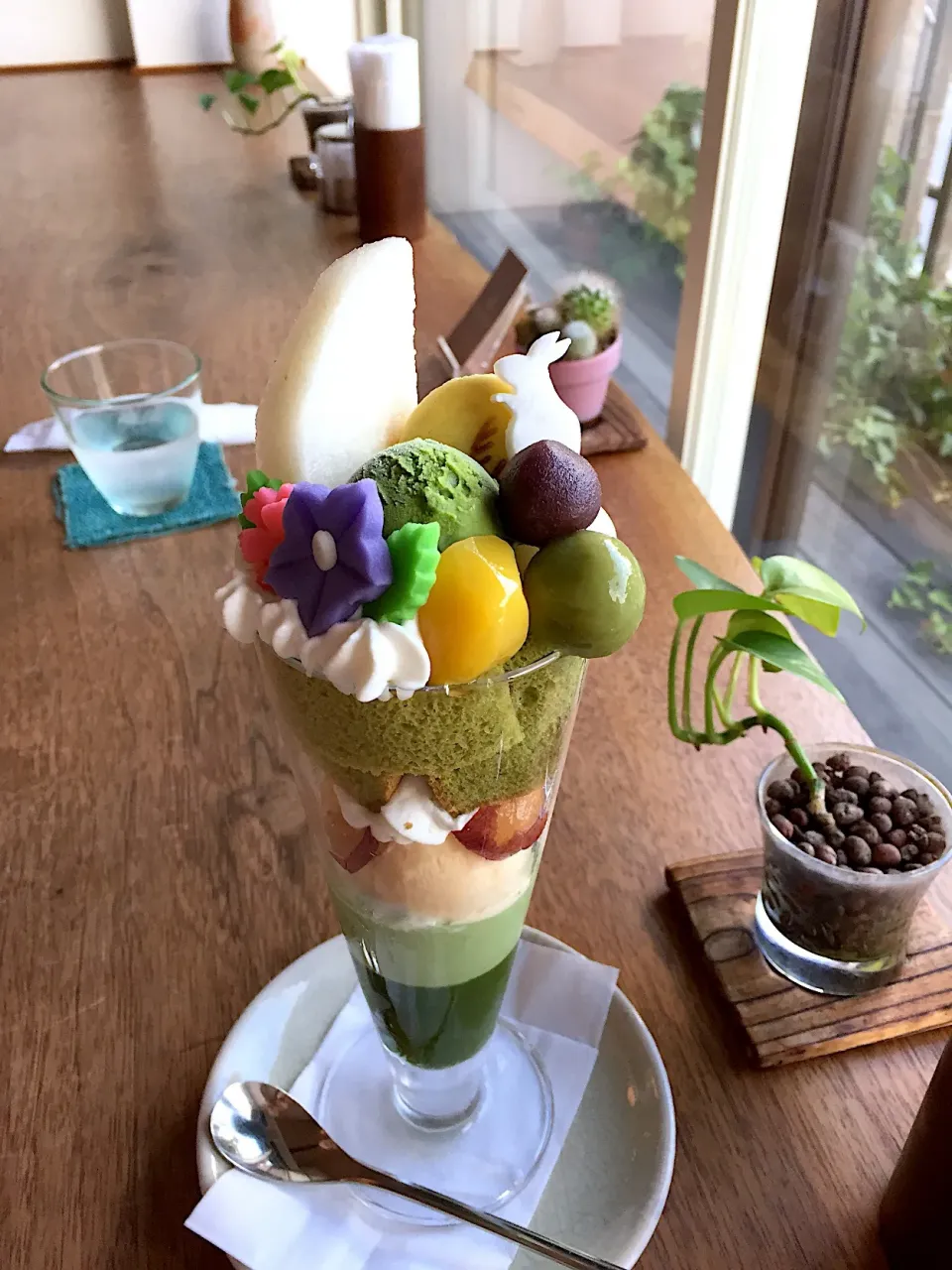 Snapdishの料理写真:オリジナル抹茶パフェ  月うさぎ#京都旅行|まつださんさん