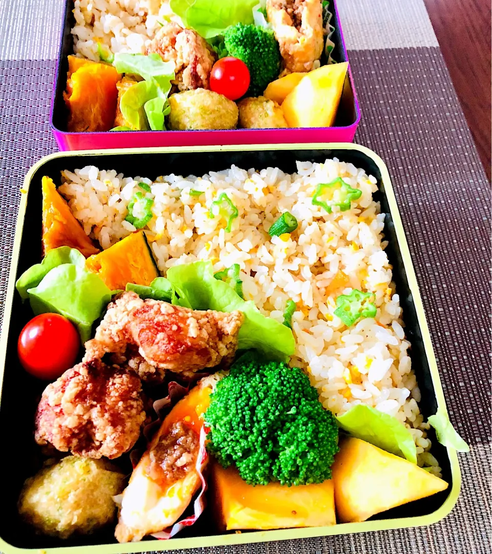 #チャーハン弁当 #中学生男子弁当 #台風で給食停止。お弁当の日#|笙　みかんさん