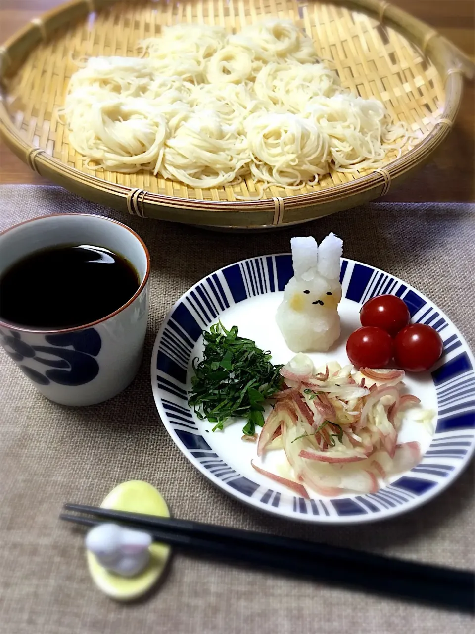 Snapdishの料理写真:夏の名残のそうめんランチ(o⁰⊖⁰o)|morimi32さん