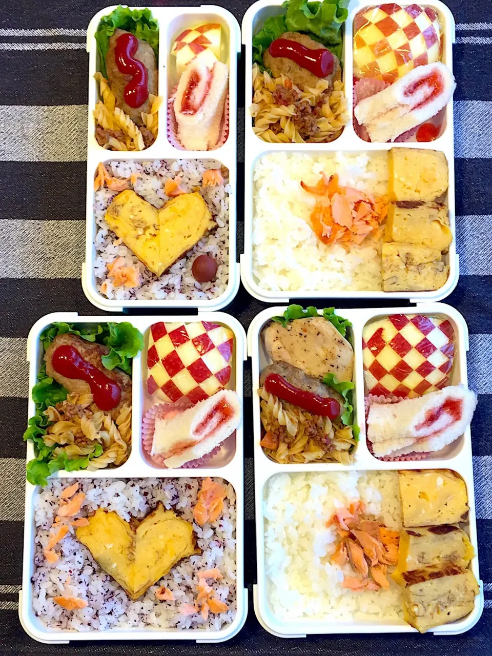 Snapdishの料理写真:いろいろ弁当4人分 #兄妹弁当  #弁当記録  #さらに甥っ子姪っ子用も|アチコさん