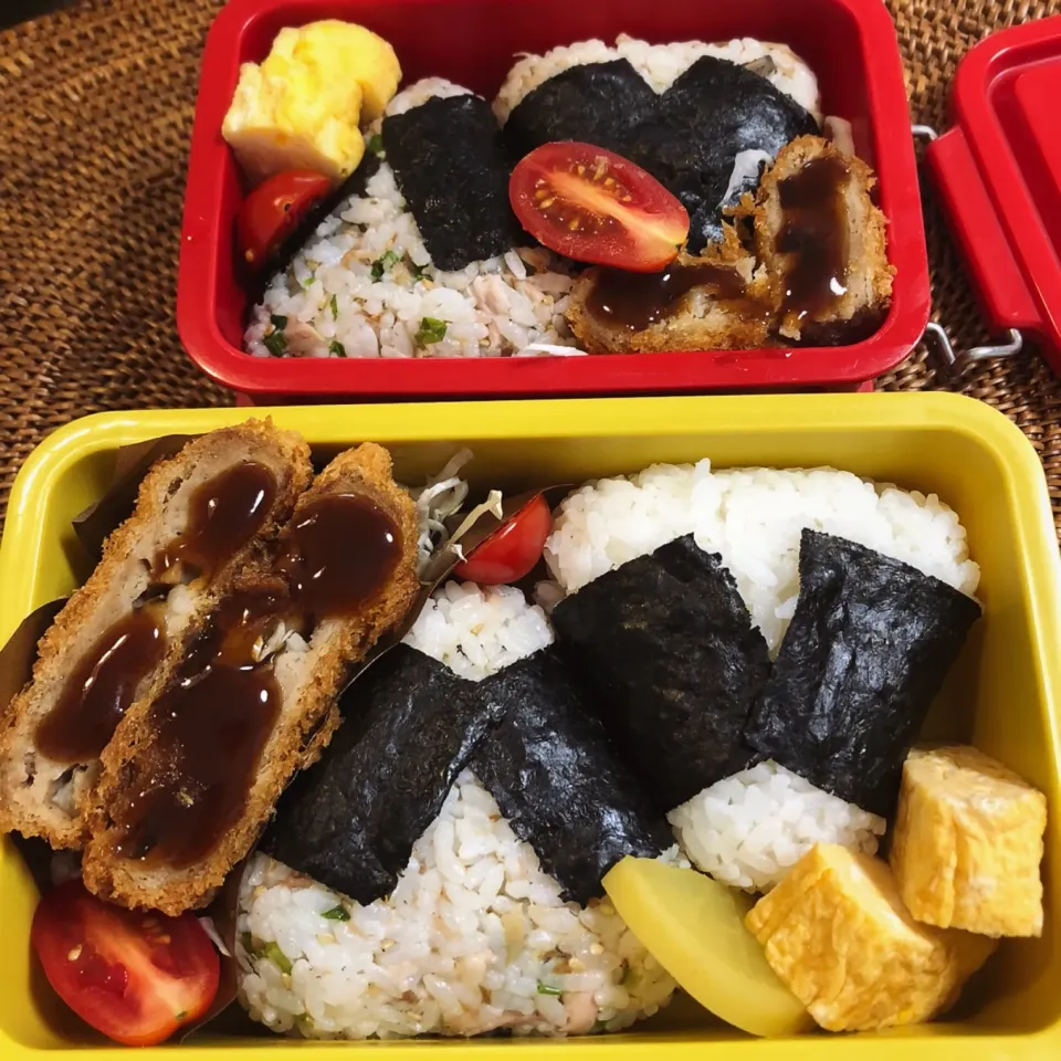 秋刀魚ごはん🍙メンチカツ弁(ﾟ∀ﾟ) #お弁当|nao子さん