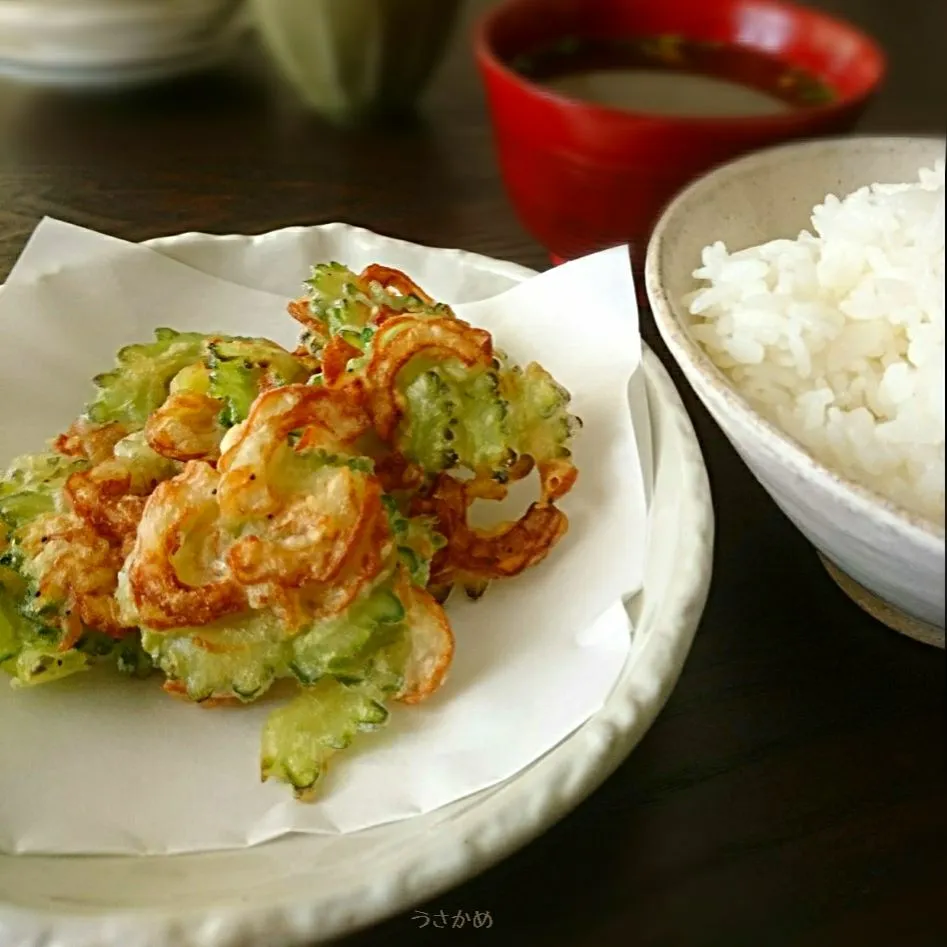 mottomoさんの居酒屋motto揚げ物  ゴーヤのかき揚げ|うさかめさん