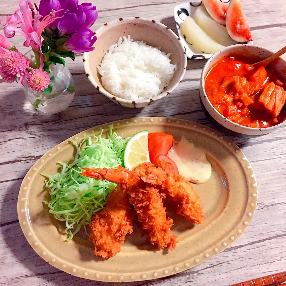 エビフライ定食|はらしおりさん