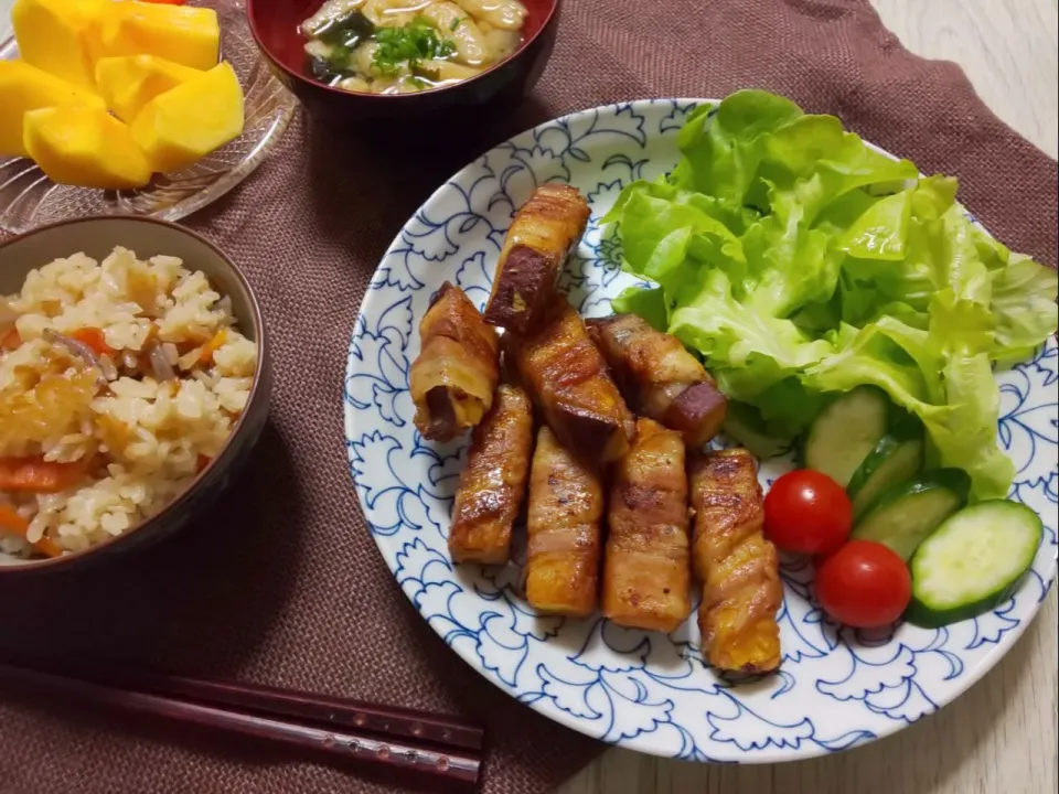 さつまいもの豚肉巻き🍠|真希さん