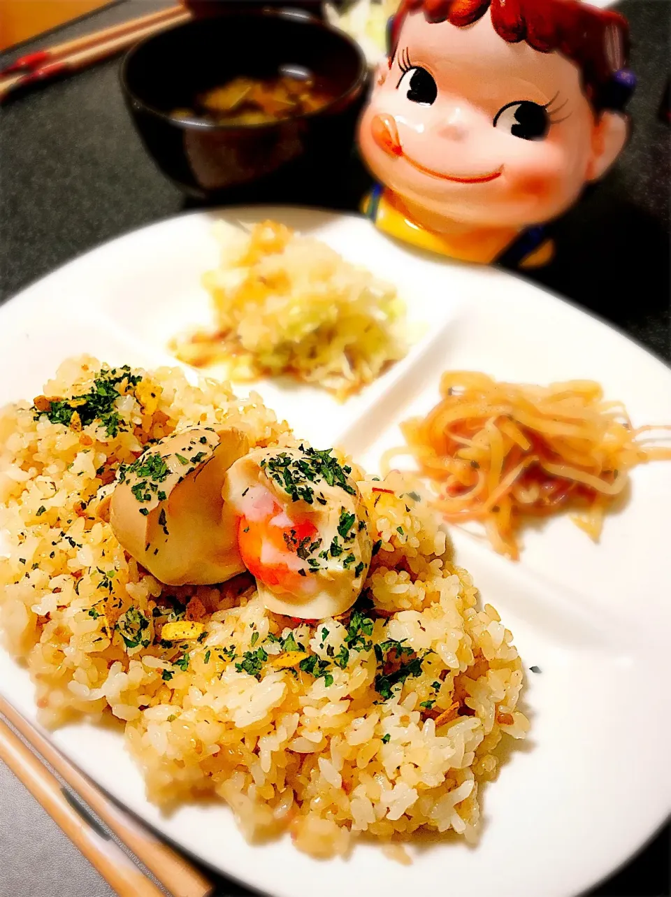 市販のパスタソースで♡ペペロンチーノ炒飯。|ぽき。さん