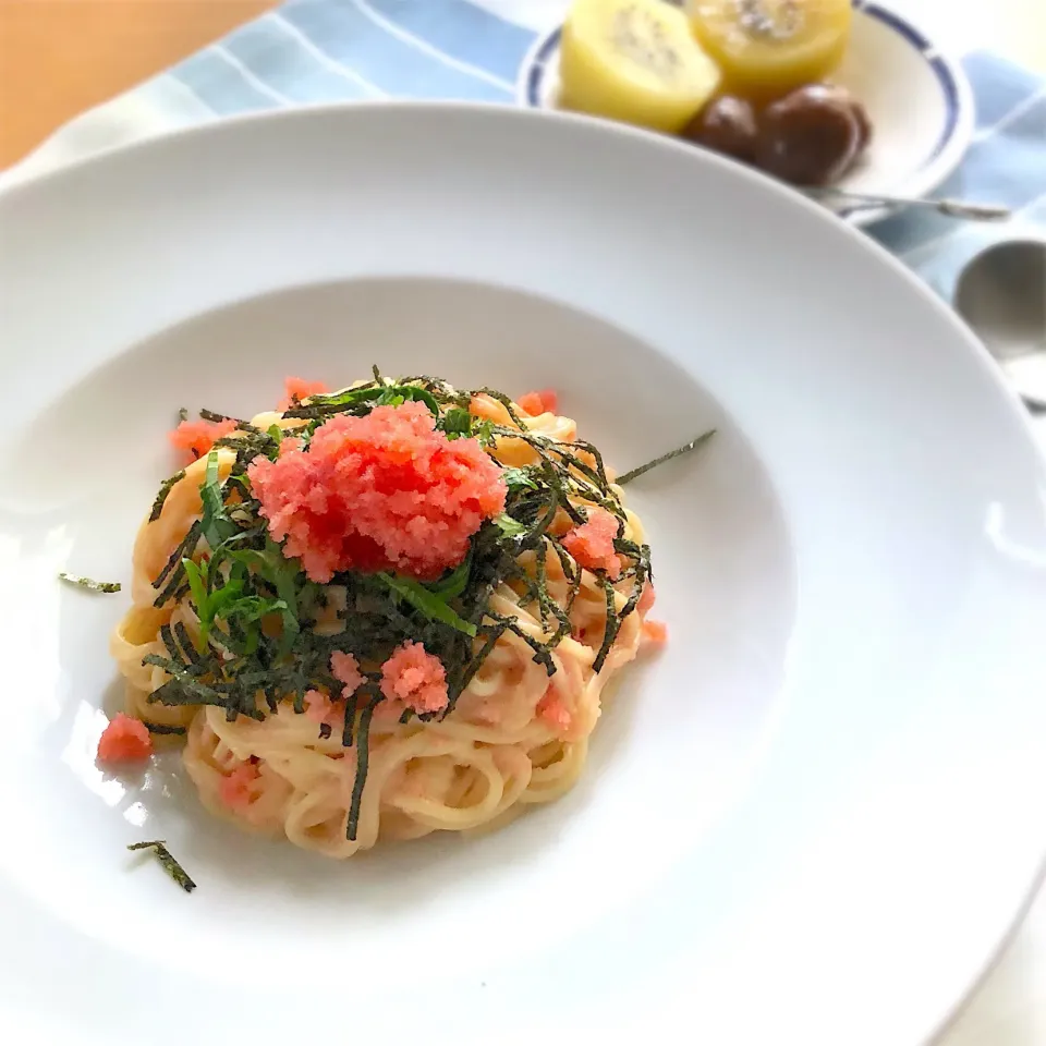 糖質0麺でたらこクリームパスタ🍝|あしゃぱんさん