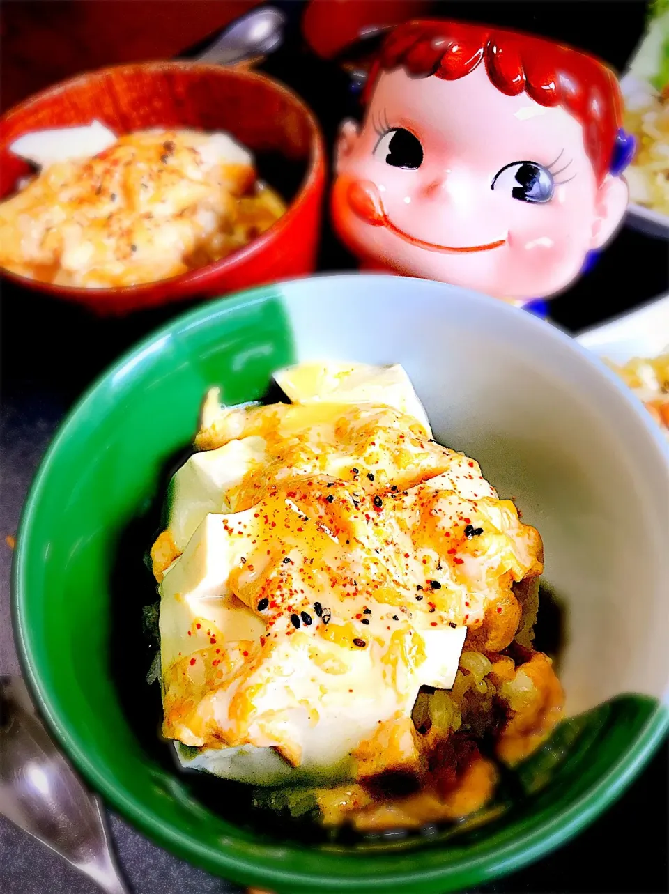 Snapdishの料理写真:ハニーレモンマヨソース♡豆腐たまご丼。|ぽき。さん