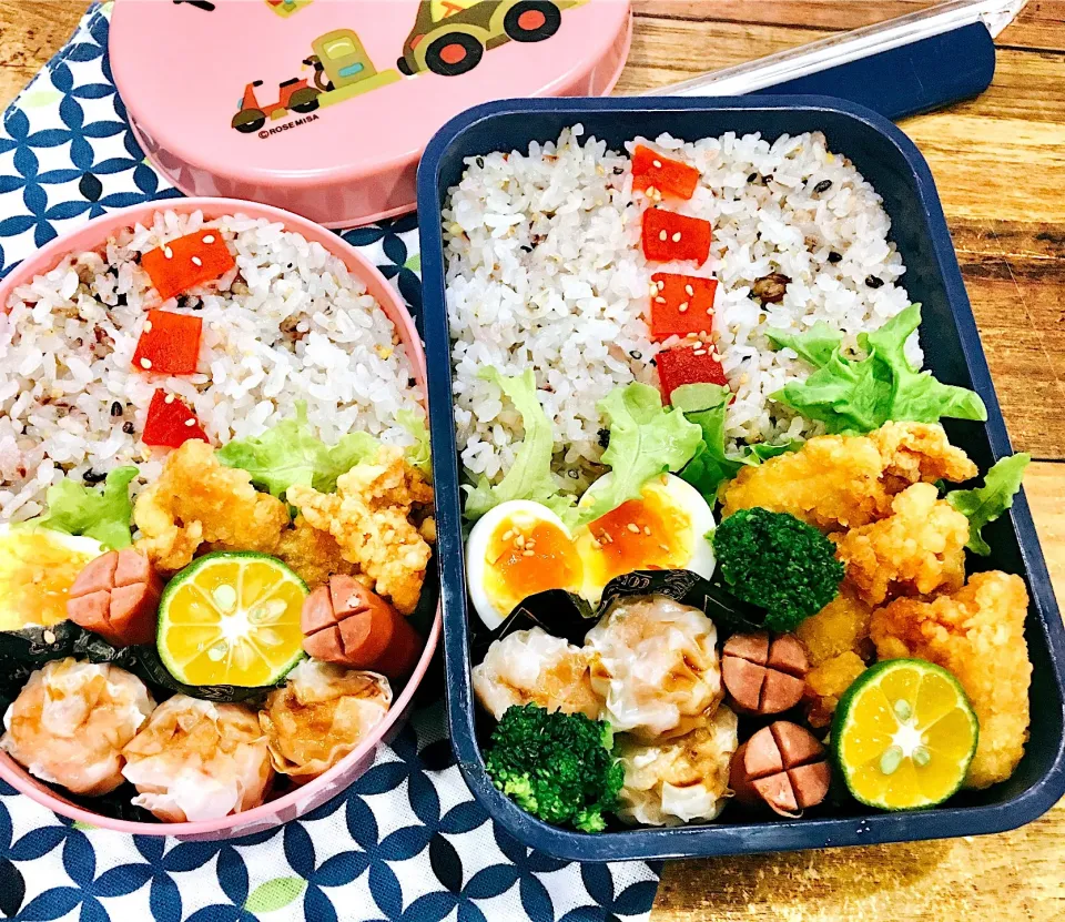 Snapdishの料理写真:今日のお弁当✨++唐揚げ弁当++○°。|rumi♪さん