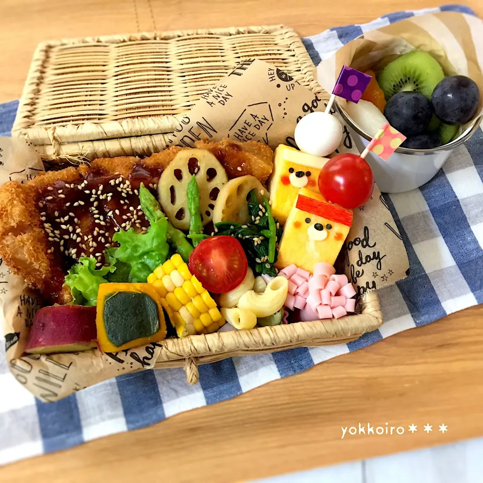 #運動会弁当 #豚カツ弁当 #豚カツ 🎌|yokkoiroさん