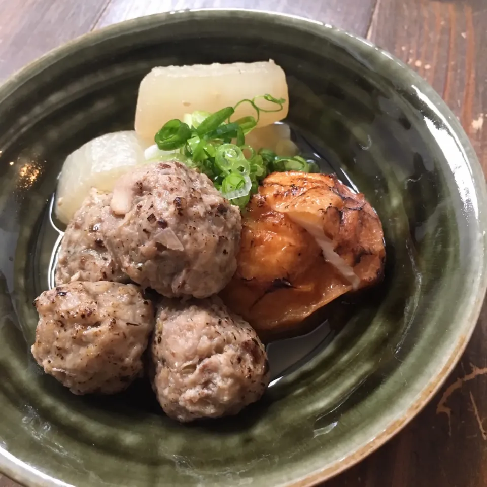 炙り魚河岸揚げ・炙り薬味たっぷり自家製ツミレ・大根の煮物|七海さん