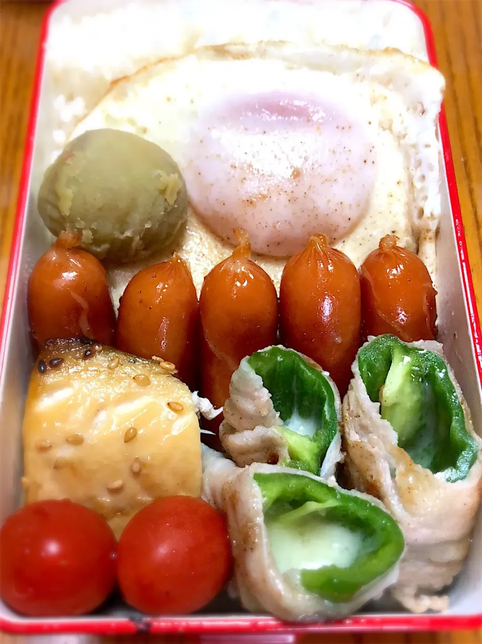 10月5日(金) 目玉焼弁当🍳ピーマンも|かよっぺさん