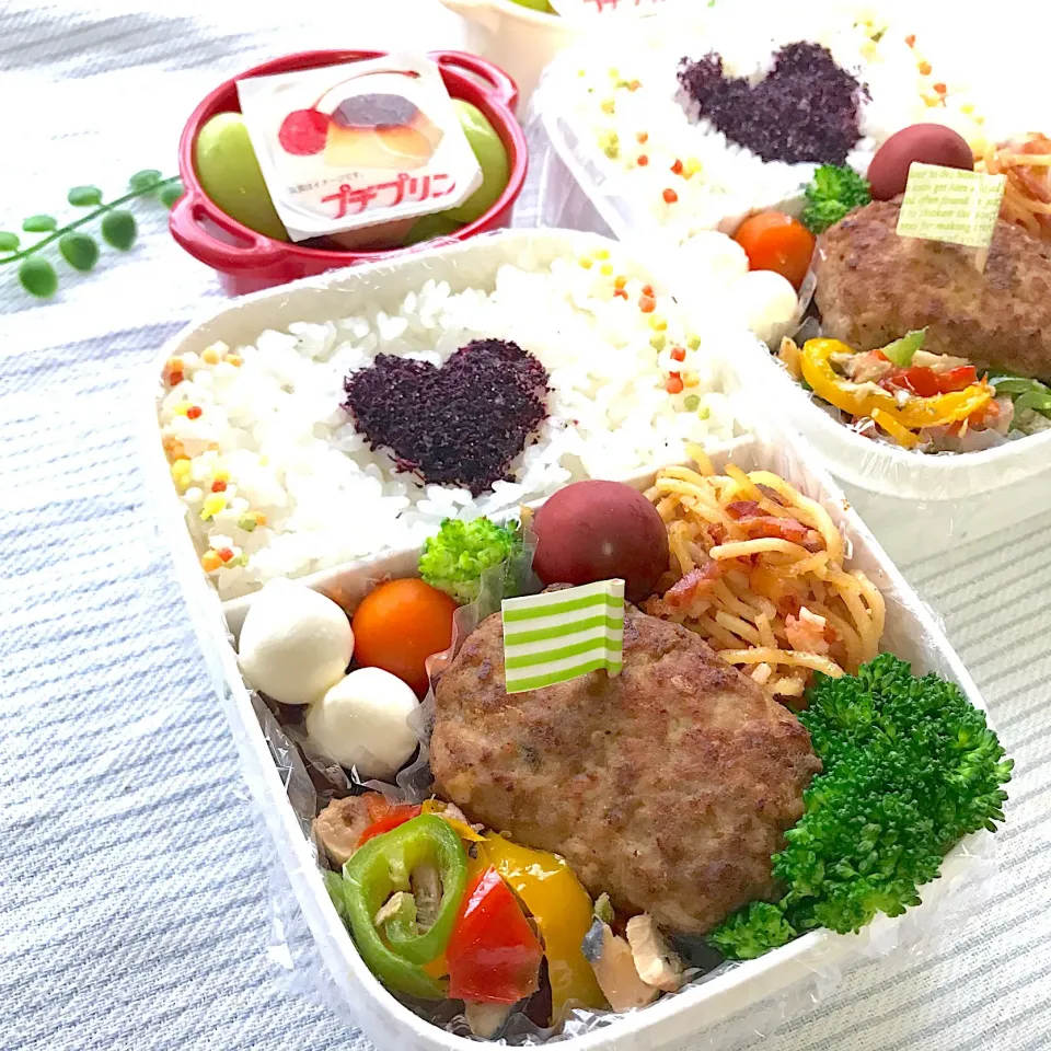 #お弁当 #ハンバーグ弁当  #双子弁当  #高校生弁当 #jk弁当|ミカさん