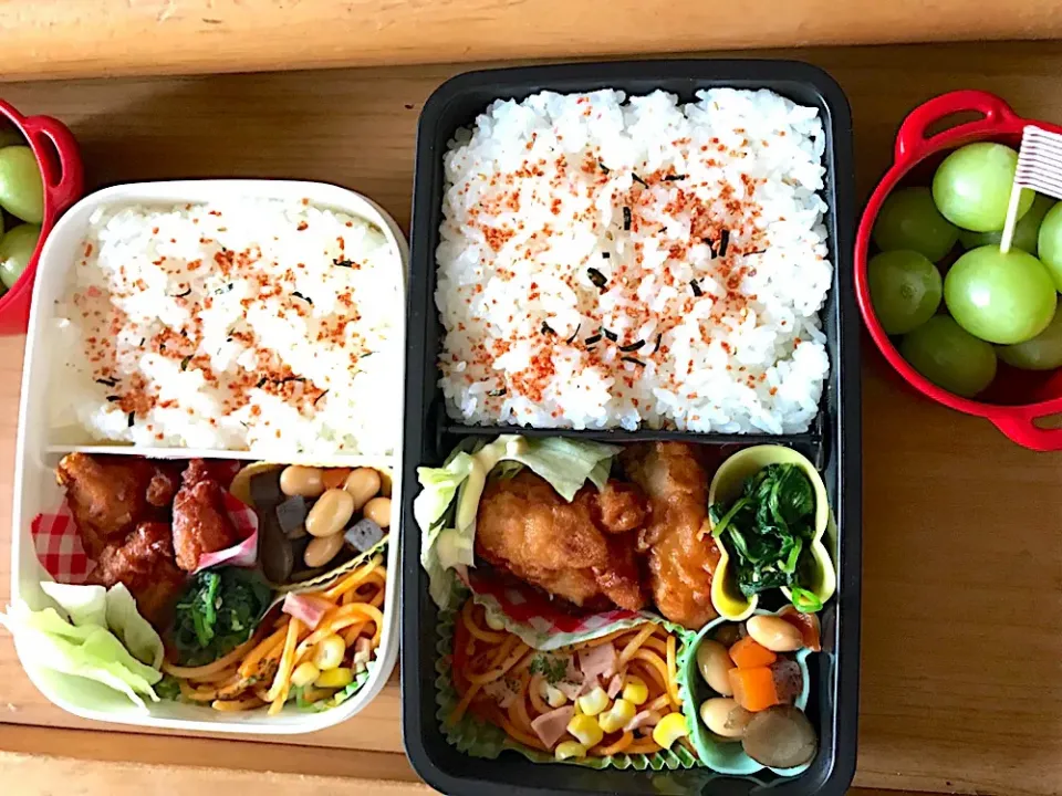 Snapdishの料理写真:10/5 高1 大1 お弁当 #から揚げ弁当|侑子さん