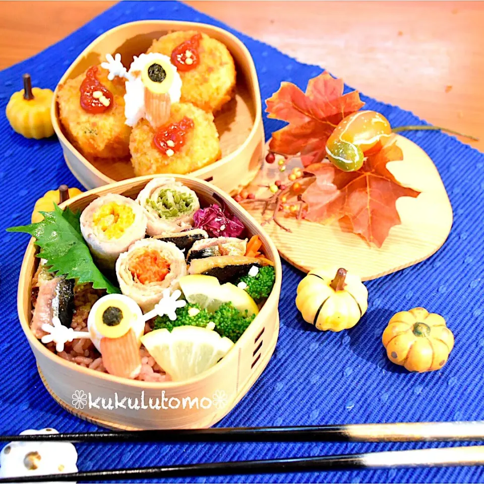 ❁ドロロン火の玉コロッケ弁当❁ ❁❁❁❁ハロウィン弁当❁❁❁❁|kukulutomo ❁𓎪 ⡱𓎩‎𐩢𐩺𓎪 ⡱さん