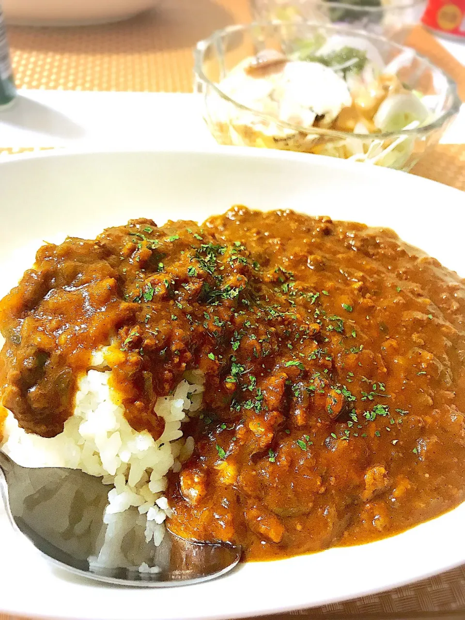 簡単キーマカレー #レンジレシピ #カレー#旦那に好評#弁当にも🐼◎|iMoniさん