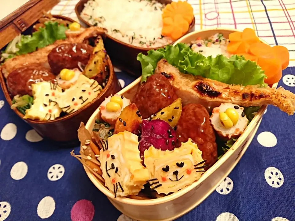 Snapdishの料理写真:ねこさん卵焼き弁当|glutton_maaさん