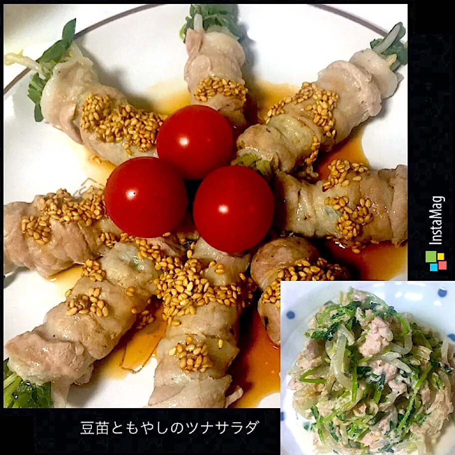 豆苗ともやしの豚肉巻き|みなさん