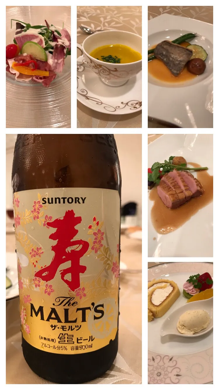 Snapdishの料理写真:10月5日晩ご飯。職場の新人歓迎会。於結婚式場。結婚式だけに使うんじゃないんですね！😲|あやさん