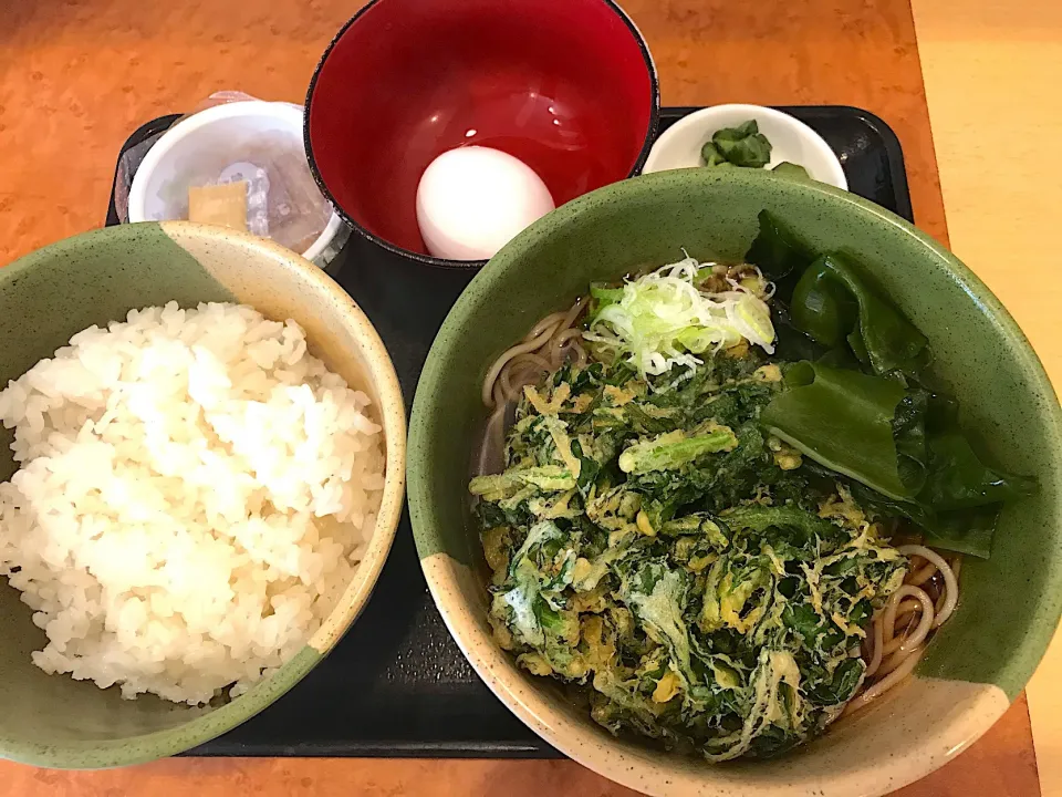 朝定食に春菊天|マハロ菊池さん