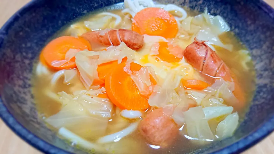 チーズカレースープうどん|やっちさん