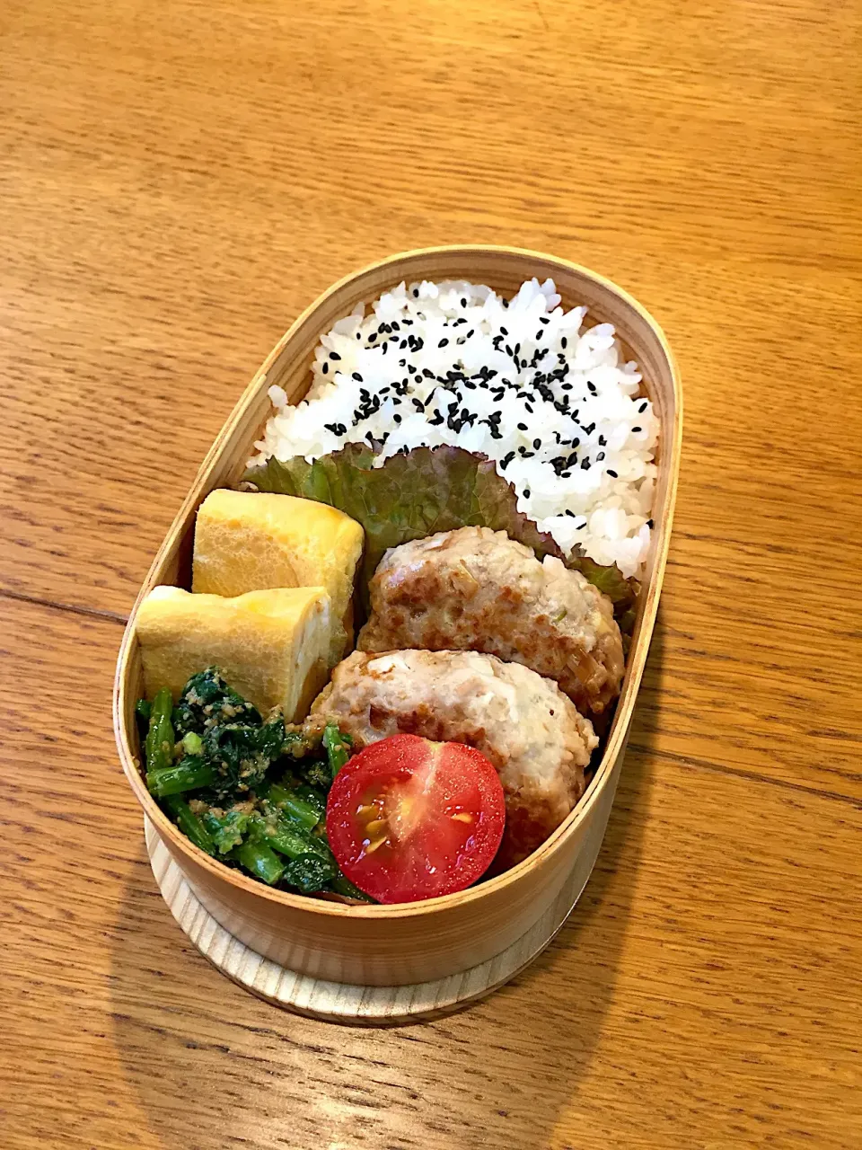 娘ちゃん塾弁当  なめ茸つくね #わっぱ弁当|まつださんさん