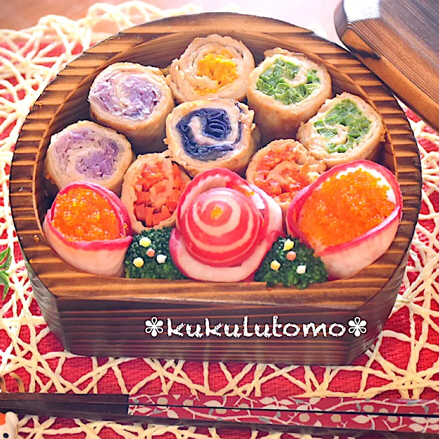 Snapdishの料理写真:✾くるくる肉巻きお弁当✾|kukulutomo ❁𓎪 ⡱𓎩‎𐩢𐩺𓎪 ⡱さん