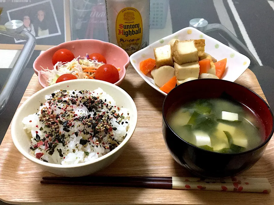 Snapdishの料理写真:揚出し豆腐と里芋の煮物|よぉ〜さん