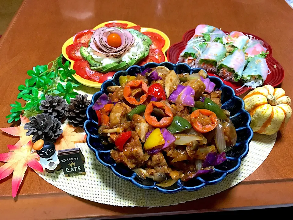 残り野菜の酢鶏とカプレーゼ😋🎶|バシュランさん