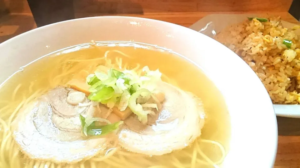 中華そば 来味 板橋店 の ラーチャン(煮干しラーメン&半チャーハンのセット) ＠板橋区役所前、新板橋、板橋18147|大脇さん