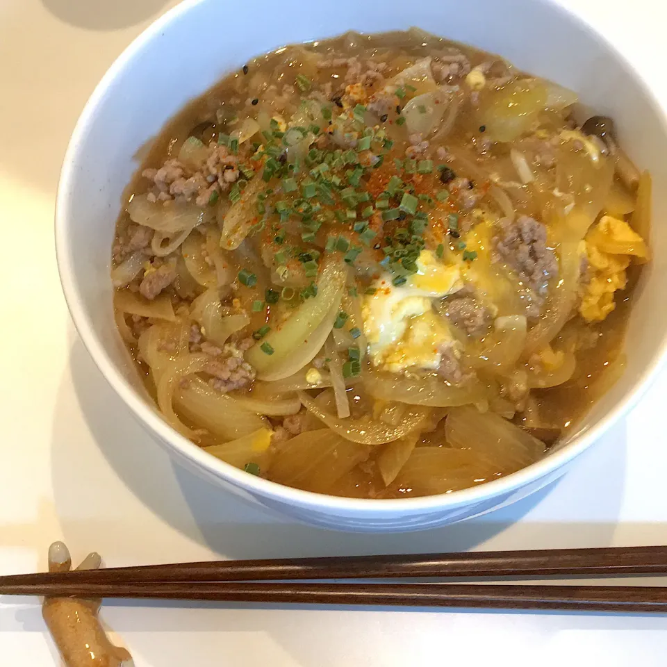 ひき肉と玉ねぎのあんかけうどん|Nayutaさん