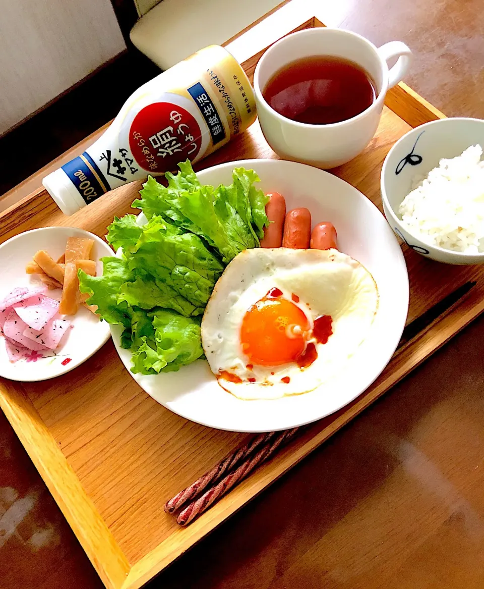 絹しょうゆで目玉焼きご飯|翡翠さん