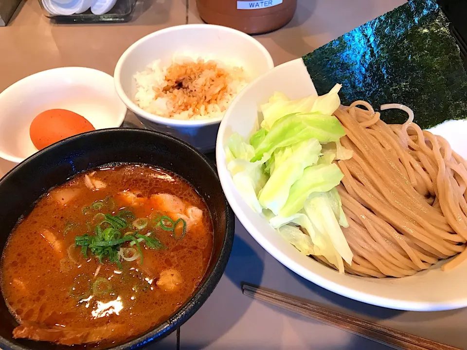海老肉つけ麺に海老味卵かけご飯|マハロ菊池さん
