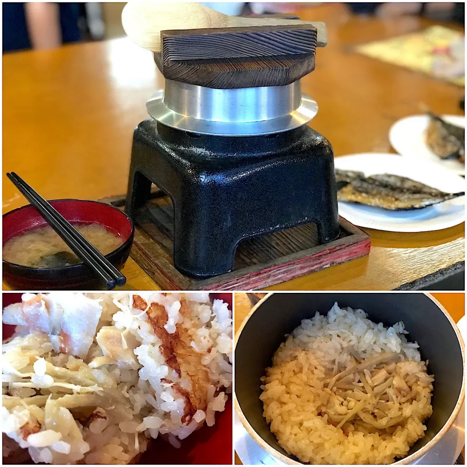 金目鯛の釜飯とアジの干物@港の朝市(稲取)|塩豚骨さん