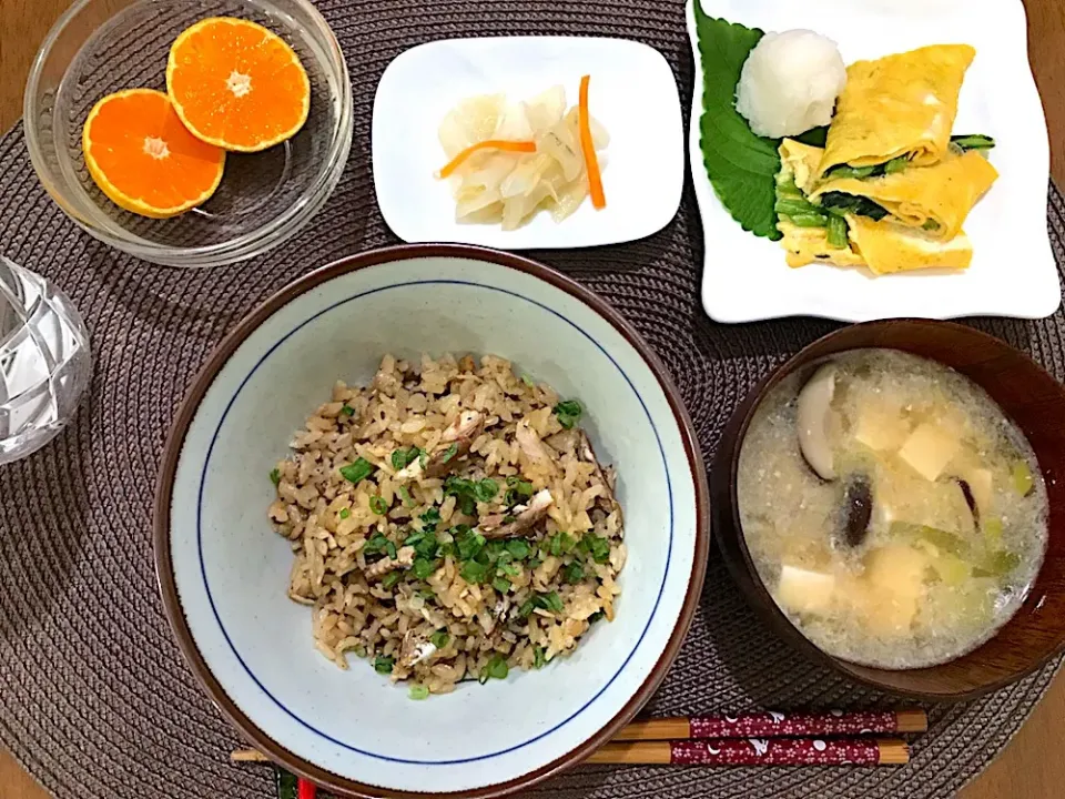 秋刀魚の炊き込みご飯定食|ゆうかさんさん