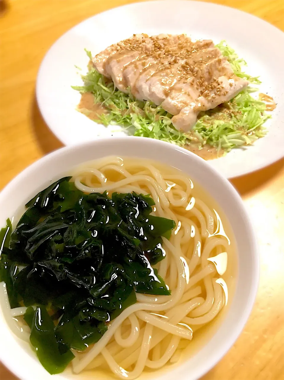 #わかめ #うどん #鶏ハム #サラダ|R-Kさん