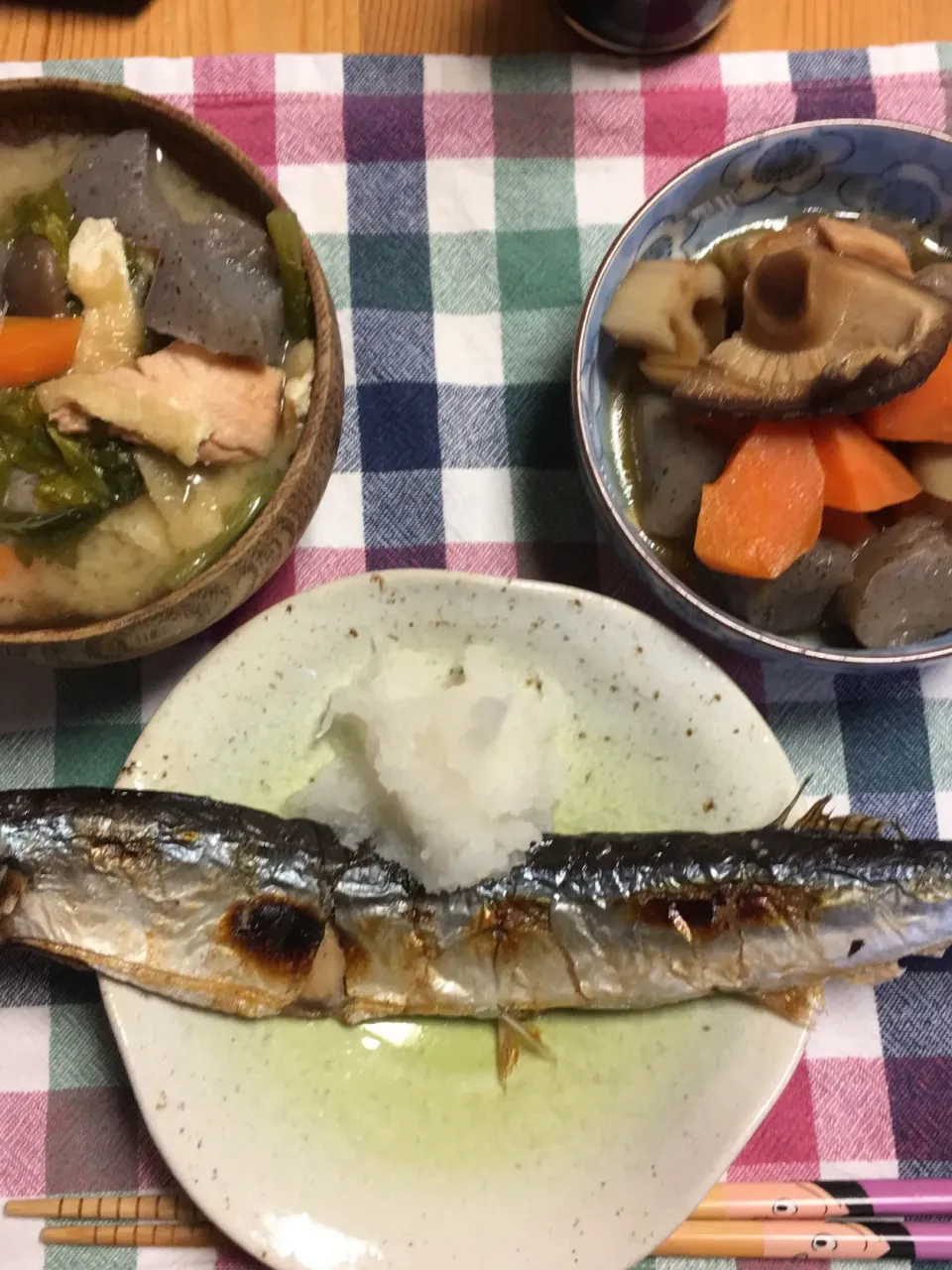 秋刀魚の塩焼き・筑前煮・豚汁|あずきなこさん