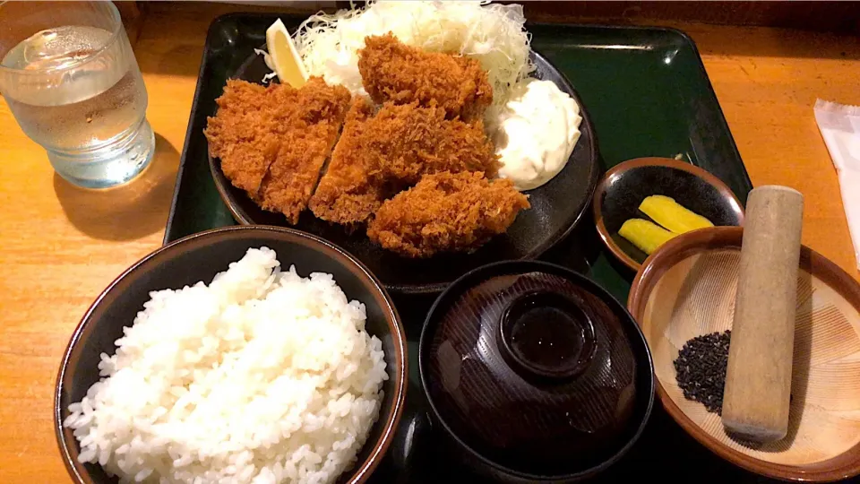 カキフライ&チキンカツ定食|いちさん