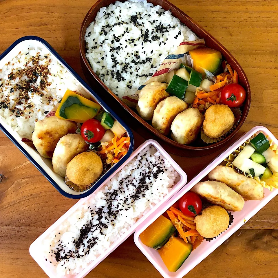 鶏ひき肉とはんぺんのつくね弁当。|natsumikanさん