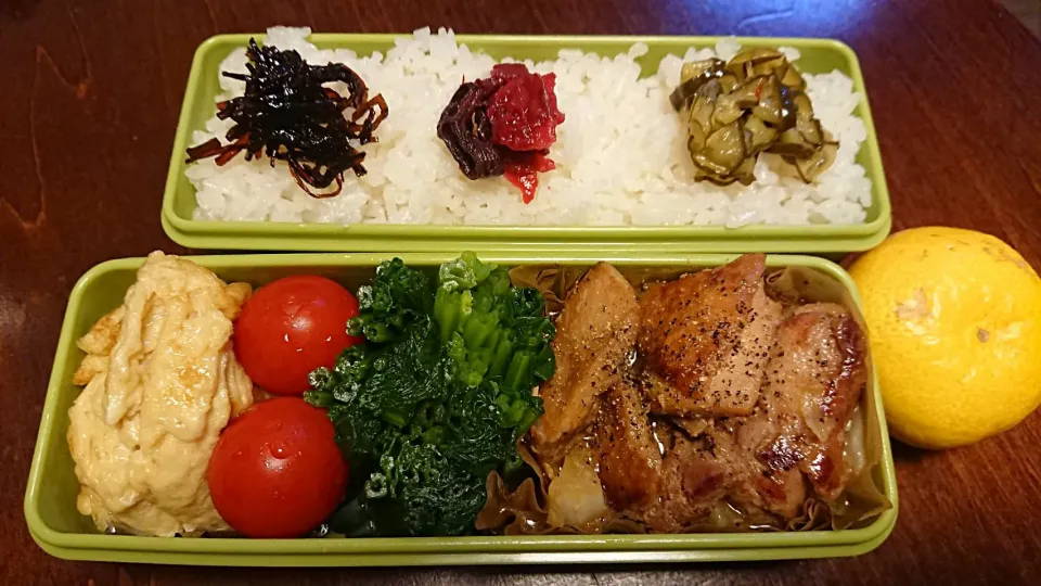 鶏照焼キャベツ煮弁当
 #今日のお弁当|りょーさん