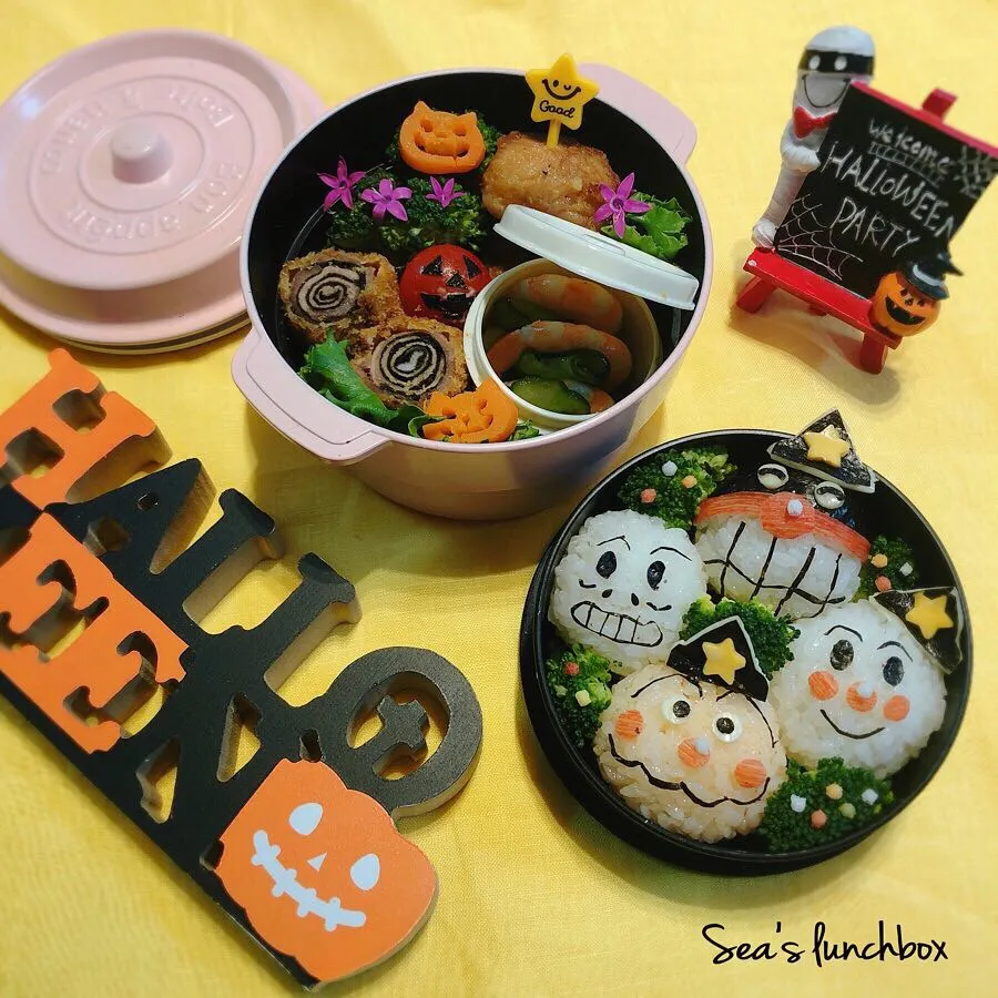 アンパンマン達のハロウィンおにぎり弁当🎃👻|seaさん