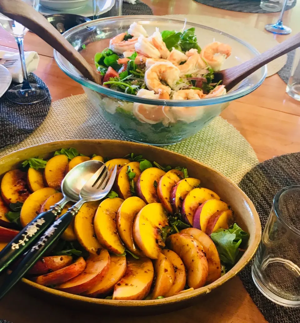 Peach salad and Shrimp Thai salad😋|kaokaoさん