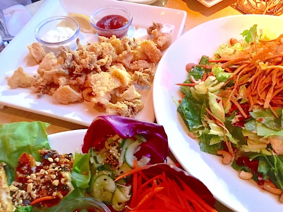 Dinner #dinner #salad  #lettucewrap  #calamari|🌺IAnneさん