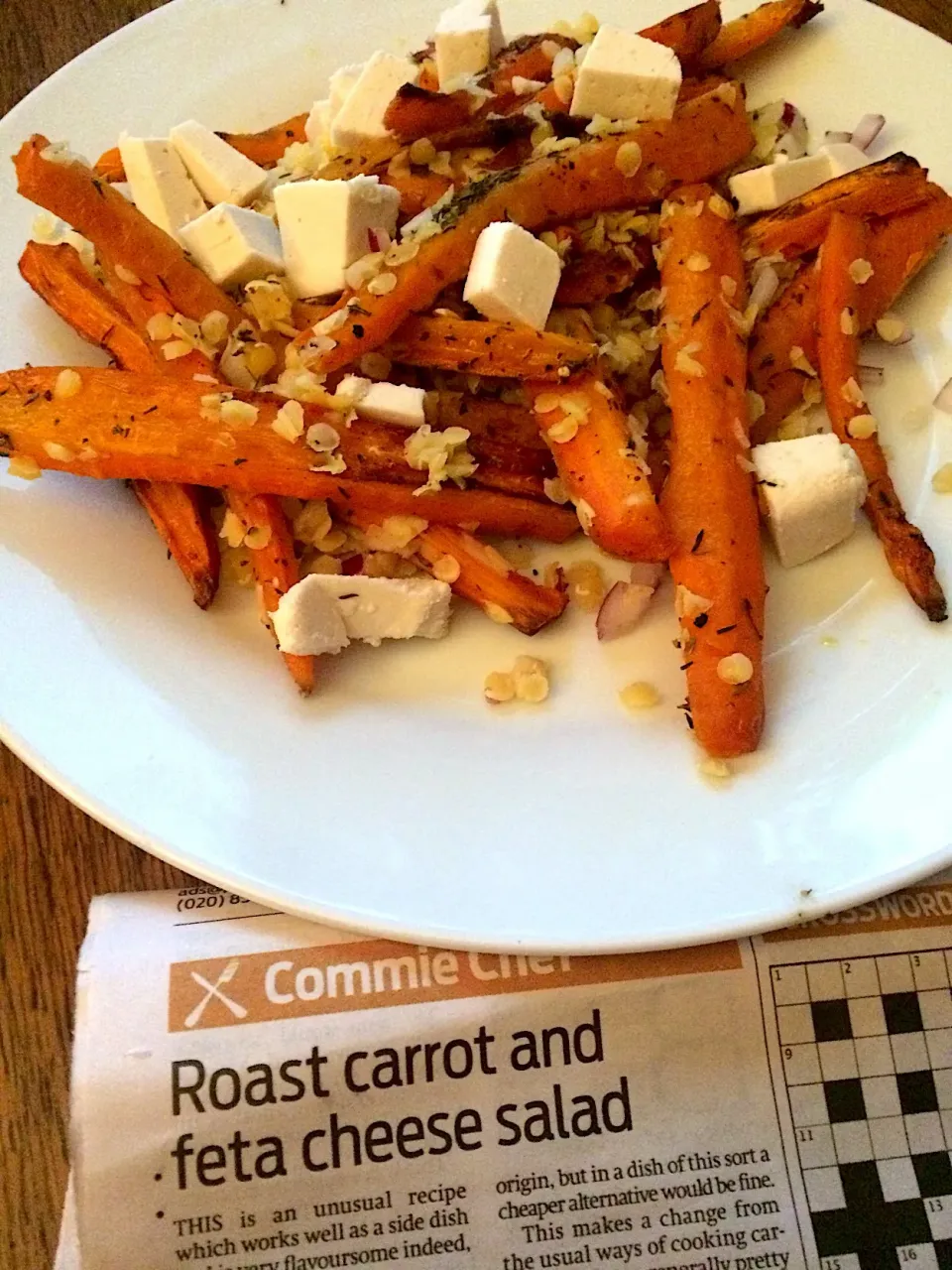 Roast carrot & vegan cheese salad (Morning Star Commie Chef recipe)|Nick Hiderさん