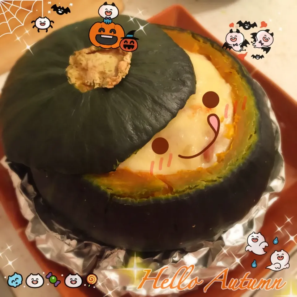 丸ごとかぼちゃのグラタン🎃|mogumogu1.11さん