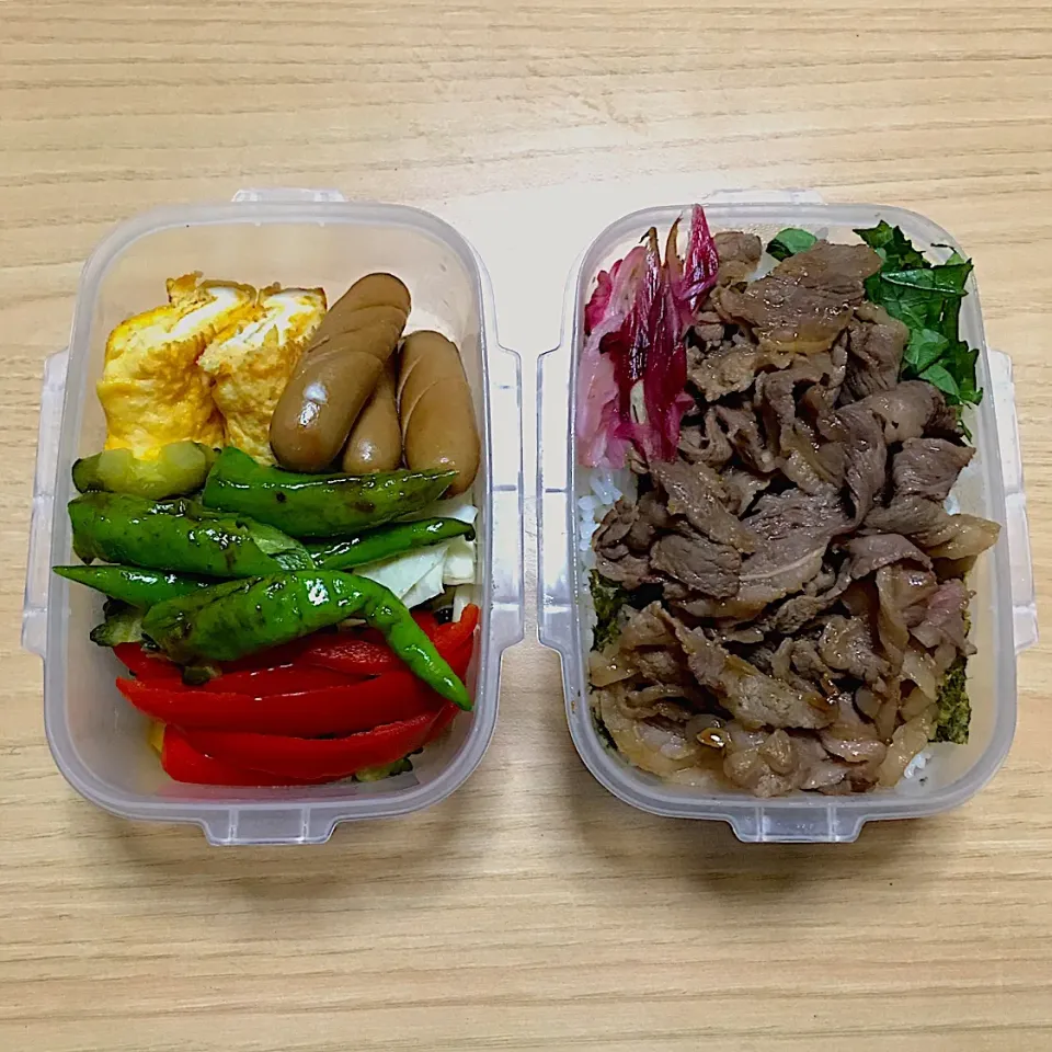 Snapdishの料理写真:今日のお弁当‼︎ 11 October
 #お弁当  #弁当  #obento  #lunchbox  #お弁当記録  #実家のお母ちゃん  #焼肉弁当  #野菜たっぷり|Yoshinobu Nakagawaさん