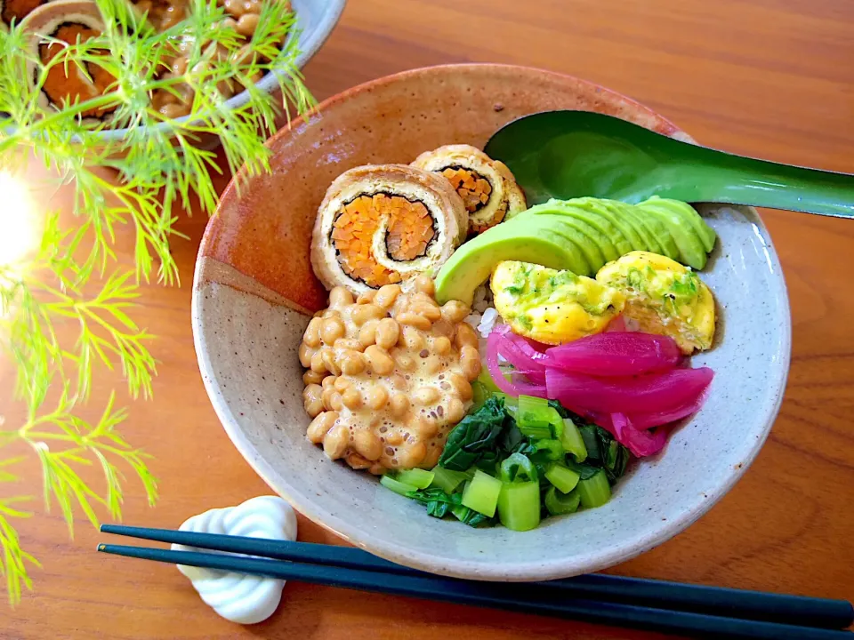 納豆丼|@chieko_tanabe_さん