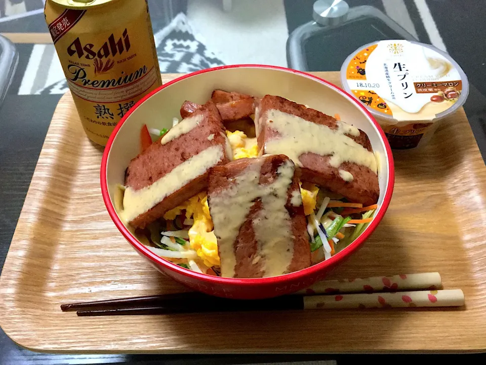 Snapdishの料理写真:スパム丼|よぉ〜さん