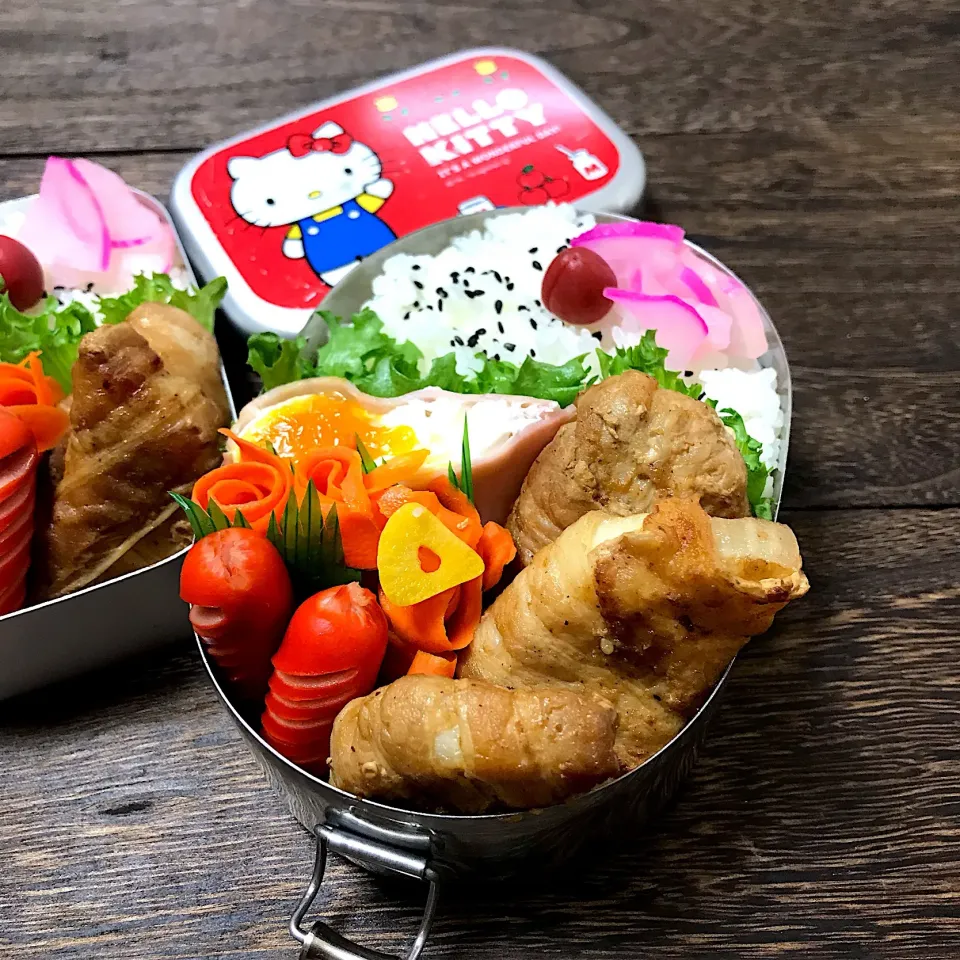 玉ねぎの豚肉巻きお弁当|mihooobuuさん