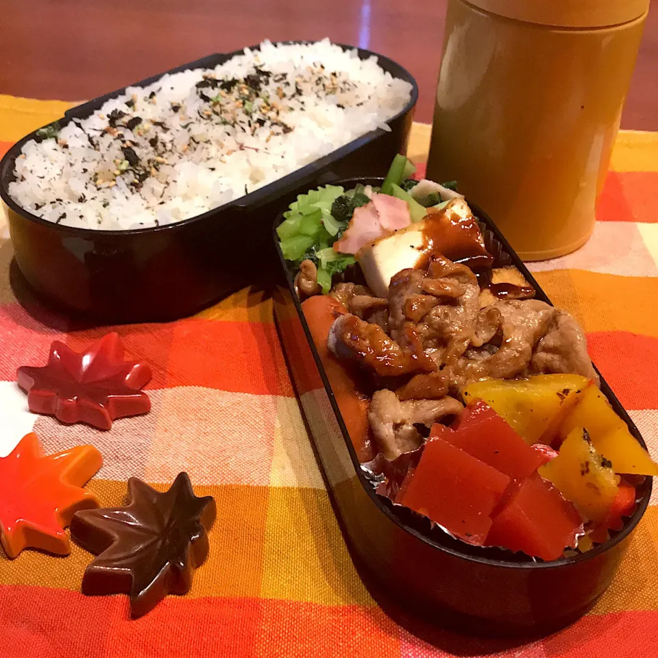 今日のお弁当🍱
生姜焼き
トマト寒天

さぁ、金曜日
あとひと頑張りで
今日も一日
笑顔で
まいりましょう٩( 'ω' )و

気をつけて
いってらっしゃい👋😊|mokoさん